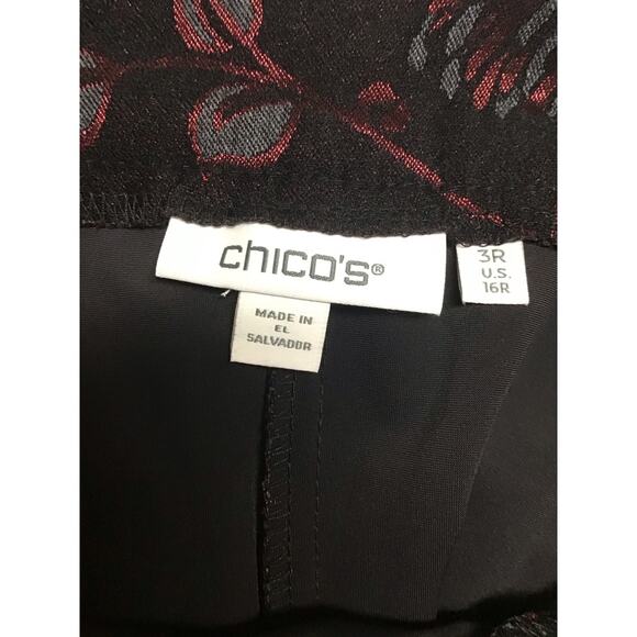 Chicos Black and Floral women's pants 3R (16 regular) - Picture 3 of 5